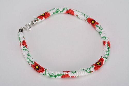 Necklace made of beads Poppies - MADEheart.com