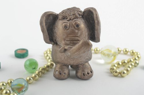 Unusual handmade ceramic figurine elephant statuette interior decorating - MADEheart.com