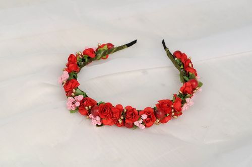 Headband with red roses - MADEheart.com