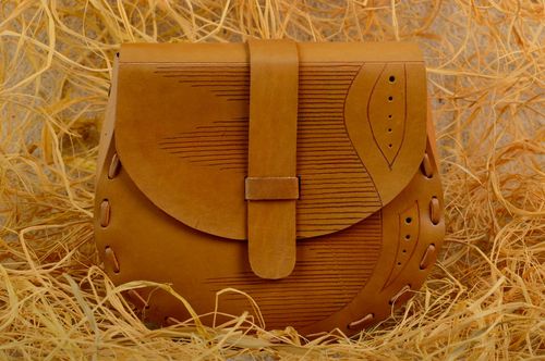 Shoulder bag handmade leather purse brown ladys bag designers purse nice gift - MADEheart.com