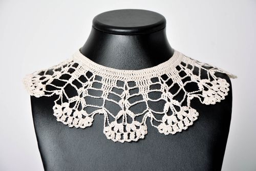 Handmade crocheted collar stylish designer collar openwork accessory gift - MADEheart.com