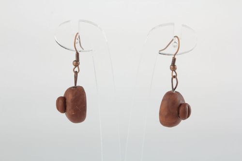 Homemade plastic earrings Coffee - MADEheart.com