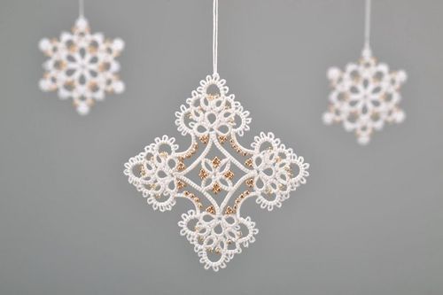 Christmas tree hanging decor item Quadrangular snowflake - MADEheart.com