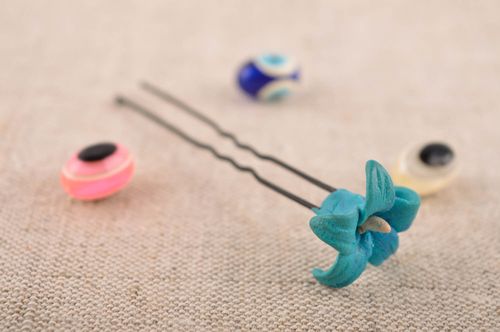 Handmade hair pin designer hair pin with flower unusual accessories gift ideas - MADEheart.com