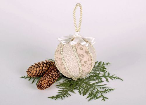New Years decoration Christmas tree decoration white ball - MADEheart.com