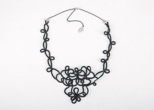 Black Knitted Necklace - MADEheart.com