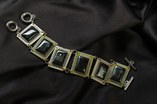 Wrist bracelet with microcircuits in cyberpunk style - MADEheart.com