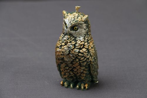 Paraffin candle in the shape of owl - MADEheart.com