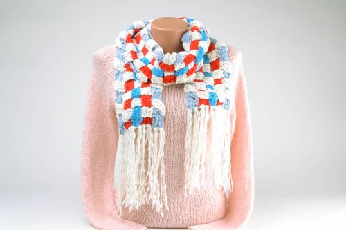 Colorful scarf with fringe - MADEheart.com