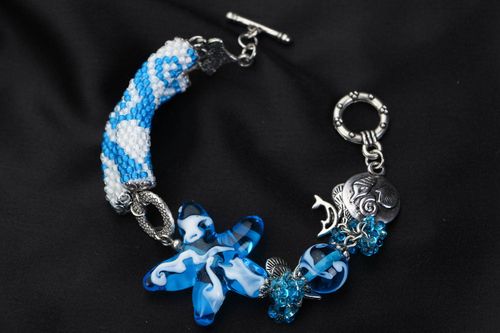Bracelet made of glass and beads Star - MADEheart.com