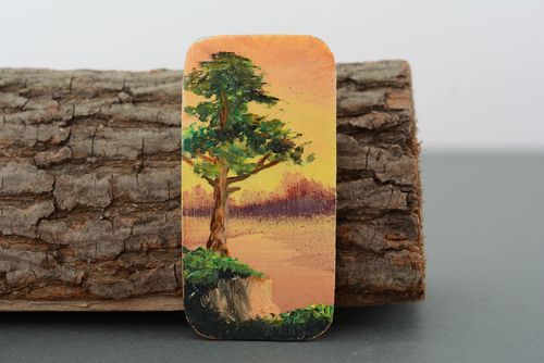 Painted wooden magnet At the Swamp - MADEheart.com