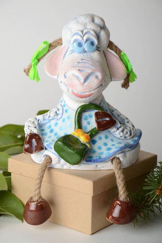 Beautiful handmade clay figurine ceramic moneybox cute money box room ideas - MADEheart.com