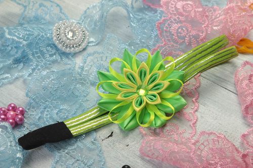 Handmade headband flower hair band unusual gift for baby flower accessories - MADEheart.com