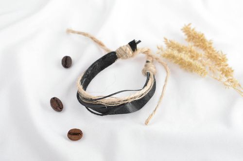 Leather stylish bracelet handmade designer bracelet unusual accessory gift - MADEheart.com