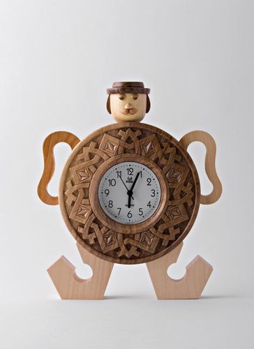 Wooden desktop clock with alarm clock  - MADEheart.com