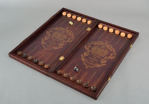 Wooden backgammon set - MADEheart.com