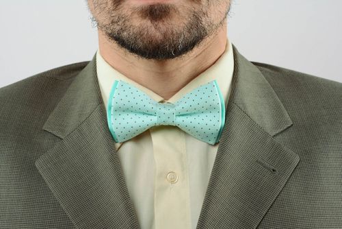 Cotton bow tie Aquamarine - MADEheart.com