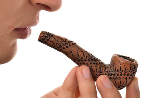 Handmade smoking pipe designer ornamented pipe ceramic pipe present for men - MADEheart.com