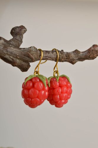 Stylish handmade plastic earrings cute dangle earrings artisan jewelry  - MADEheart.com