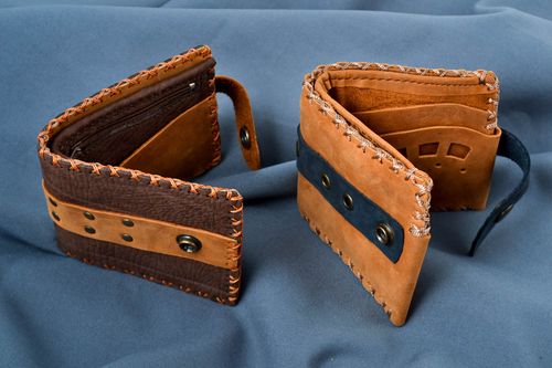 Handmade leather purses 2 leather wallets handmade leather goods cool gifts - MADEheart.com