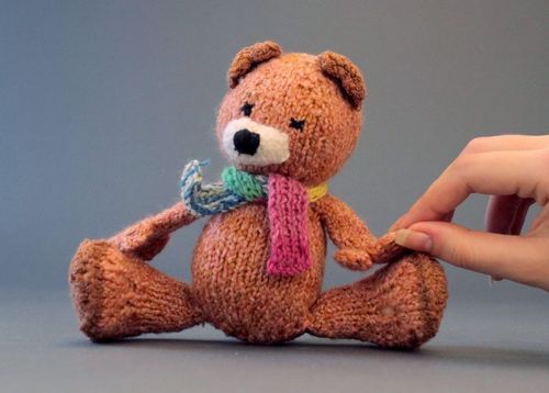 Soft toy Bear with a funny scarf - MADEheart.com