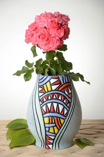 7 inches round ceramic handmade decorative vase 1,5 lb - MADEheart.com
