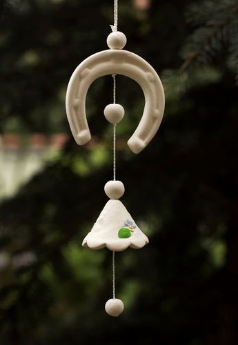 Hanging triangle ceramic bell - MADEheart.com