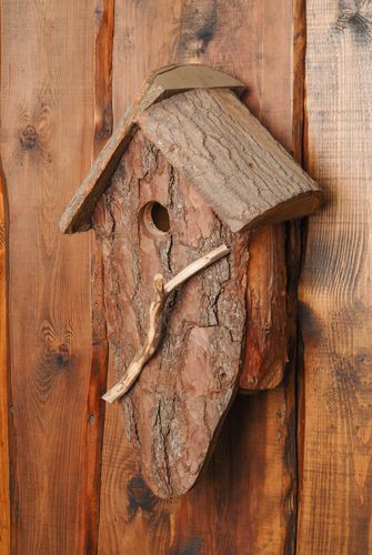 Unusual bark nest box - MADEheart.com