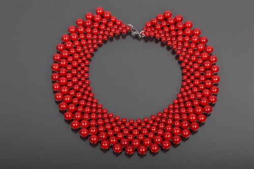 Unusual handmade beaded necklace woven bead necklace cool jewelry gift ideas - MADEheart.com