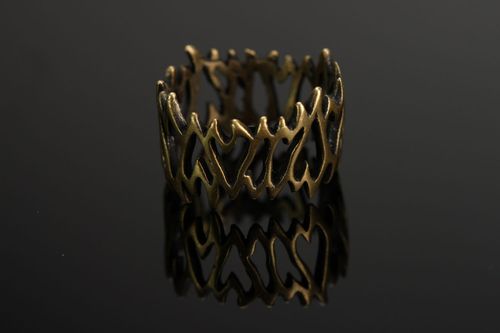 Bronze seal ring Lattice - MADEheart.com
