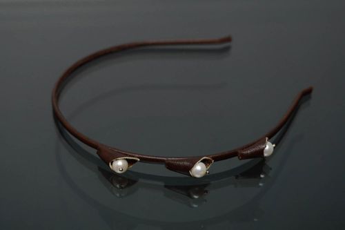 Natural pearl headband - MADEheart.com