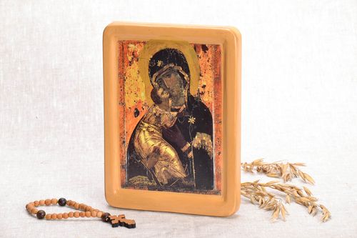 Icon printed on wood Vladimir Mother of God - MADEheart.com