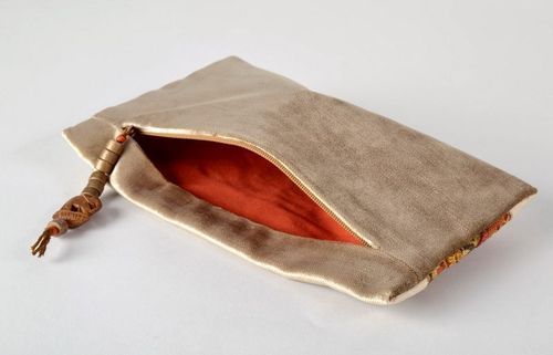 Beauty bag - clutch with orange pattern  - MADEheart.com