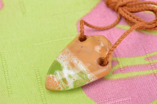 Handmade pendant designer aroma pendant clay jewelry unusual accessory - MADEheart.com
