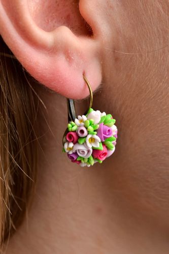 Handmade flower earrings tender spring jewelry unusual elegant earrings - MADEheart.com