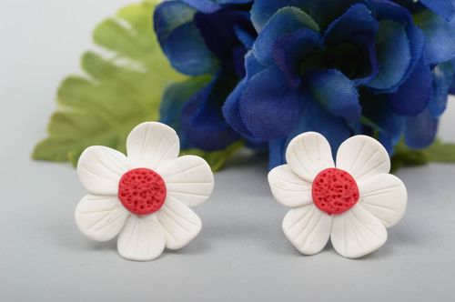 Flower jewelry handmade earrings polymer clay stud earrings best gifts for women - MADEheart.com