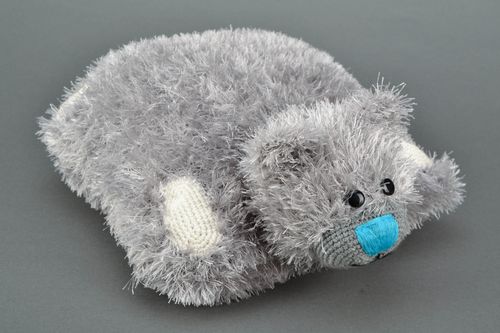 Gray knitted soft pillow pet - MADEheart.com