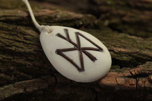Handmade rune pendant accessory with runes polymer resin jewelry for women - MADEheart.com
