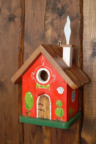 Wooden nest box with painting Forest House - MADEheart.com