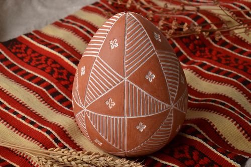 Large painted ceramic egg Sorokoklinka - MADEheart.com