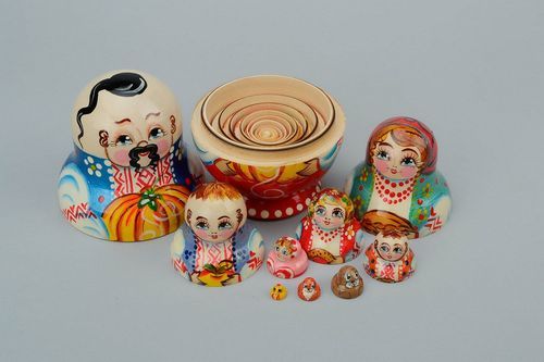 Handmade matryoshka doll Cossacks family - MADEheart.com