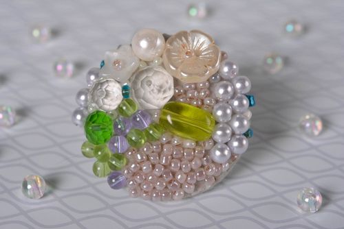 Unusual handmade beaded brooch artisan jewelry designs accessories for girls - MADEheart.com