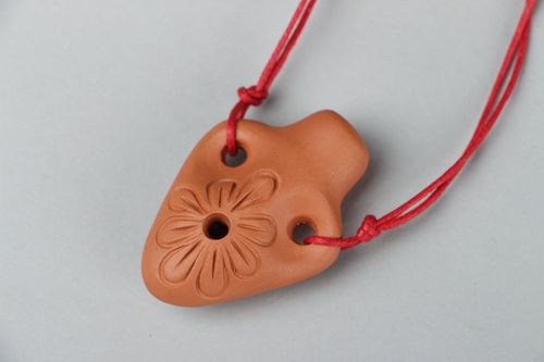 Clay penny whistle in the shape of amphora - MADEheart.com