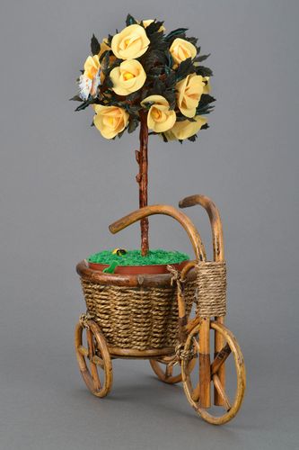 Fabric topiary Yellow Roses - MADEheart.com