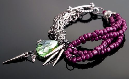 Wrist bracelet, beads, metal - MADEheart.com