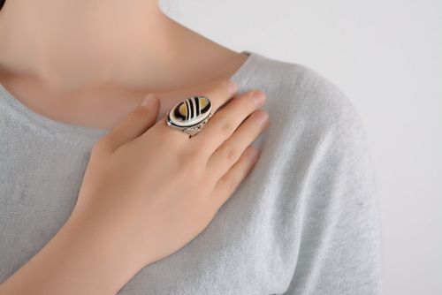 Silver ring with horn - MADEheart.com