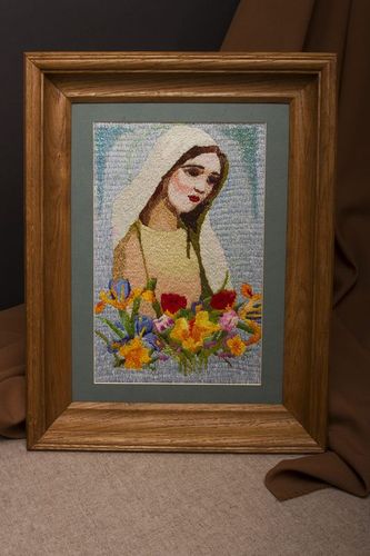 Embroidered picture in frame - MADEheart.com