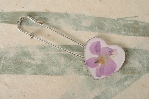 Fancy brooch with natural flower in the epoxy resin handmade beautiful jewelry - MADEheart.com