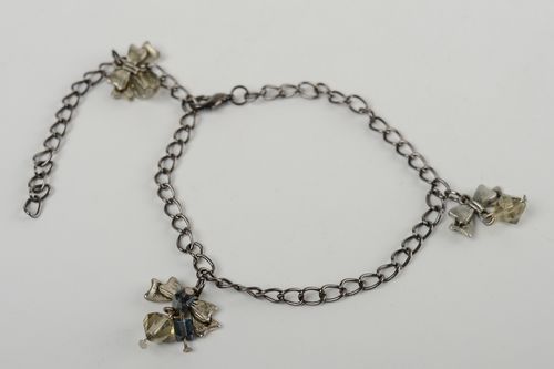 Unusual handmade metal bracelet chain bracelet with charms fashion trends - MADEheart.com