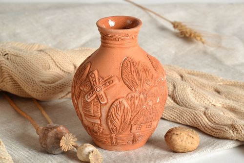 Clay flower vase The Ukrainian Landscape - MADEheart.com